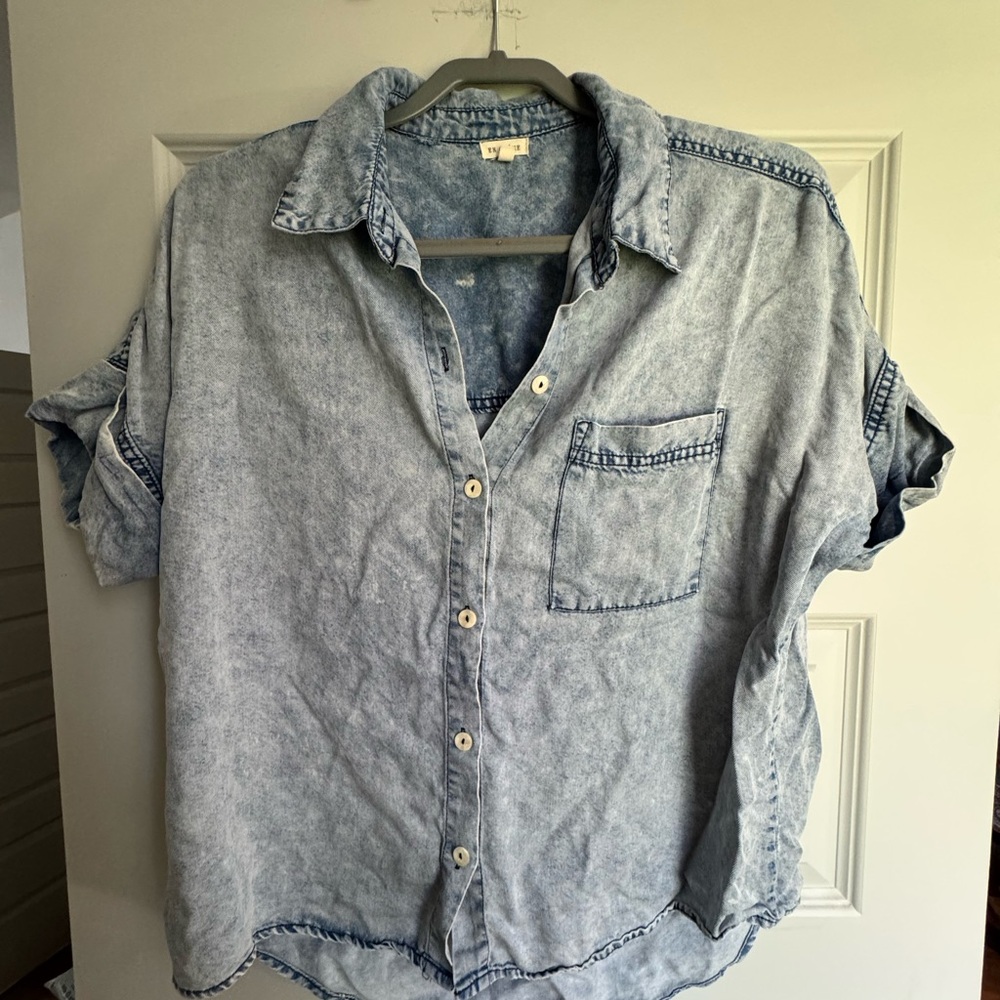 Women’s Denim Blue Shirt En Crème